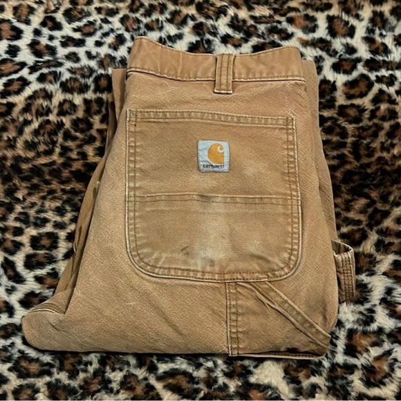 Carhartt Brown Relaxed Fit Double Knees Work Distressed Pants - Picture 2 of 13